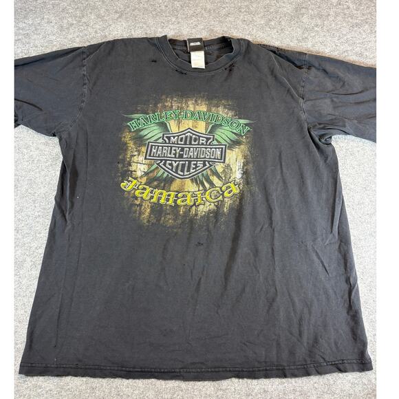 Harley-Davidson Other - Harley Davidson Jamaica Shirt Mens 2XL Black Skull Pirate Tee Motorcycle Biker